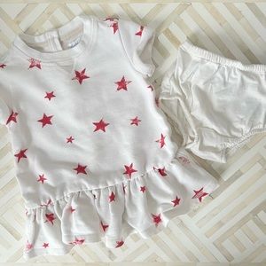 RALPH LAUREN Red Star Sweatshirt Dress Ser, 6mo